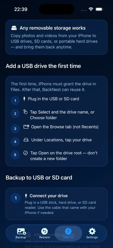BackNest how-to guide