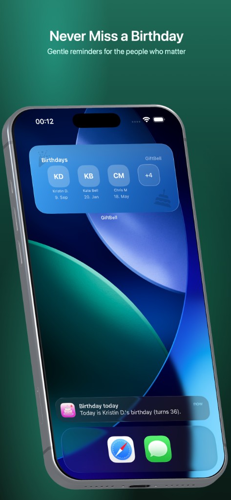 GiftBell — never miss a birthday with widgets and reminders