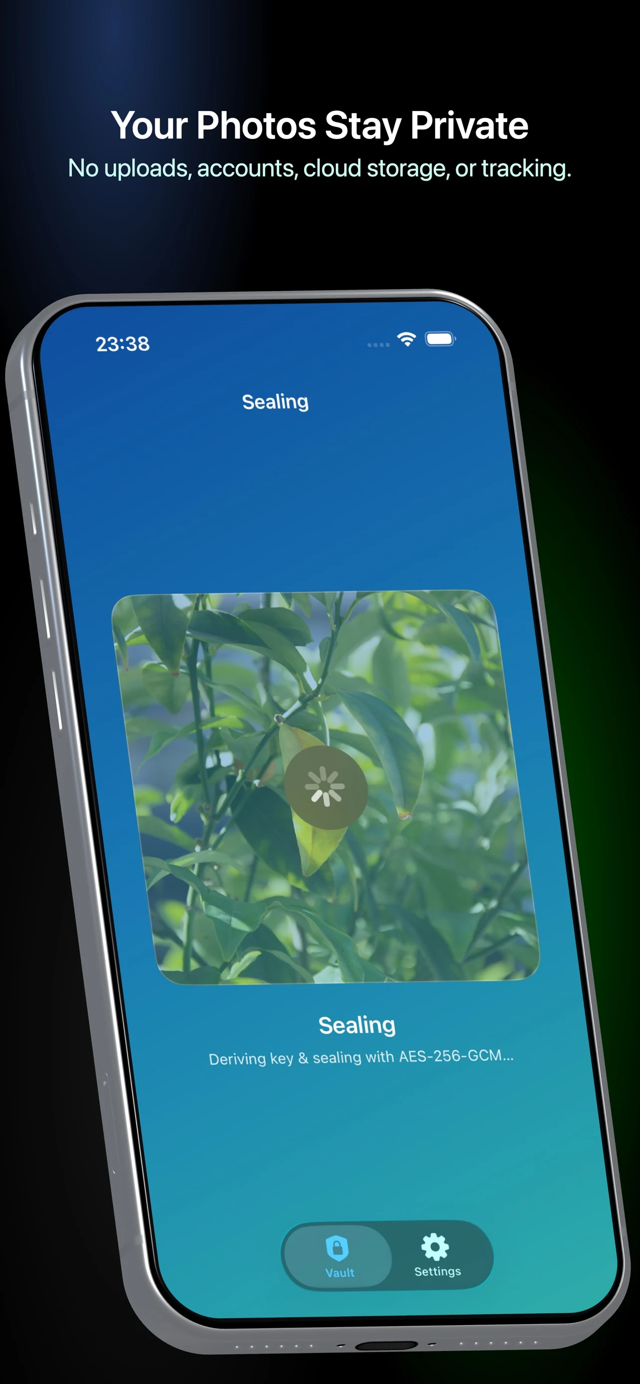 MosaCrypt — photos and passwords stay on the device